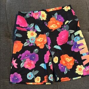 Floral Print Black Shorts